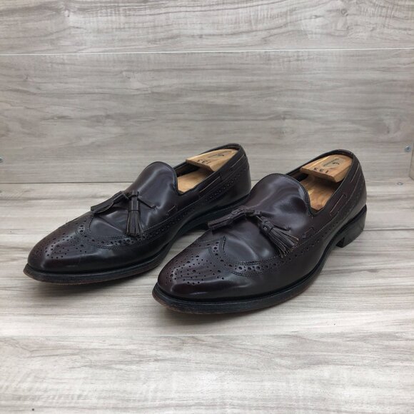 Allen Edmonds Loafers Mens 10D Burgundy Leather Slip On Shoes - Picture 4 of 12